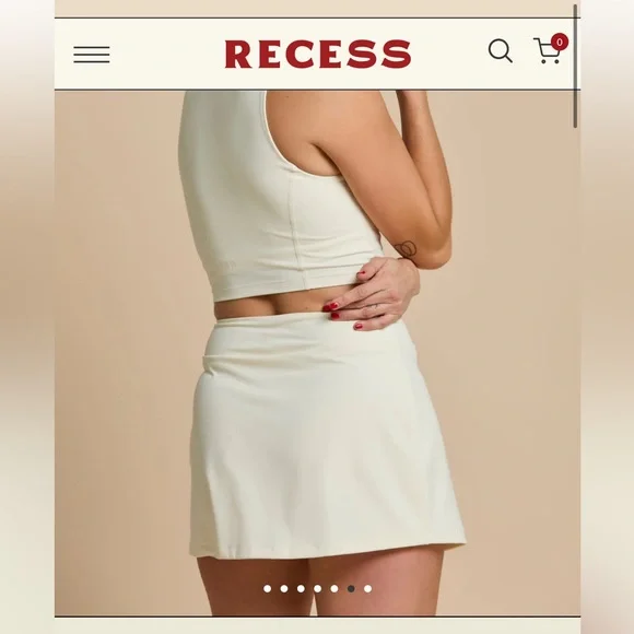 Cream Tennis Skirt - Picture 9 of 11